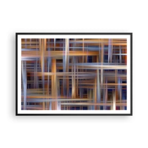 Poster in een zwarte lijst - Geweven van licht - 100x70 cm