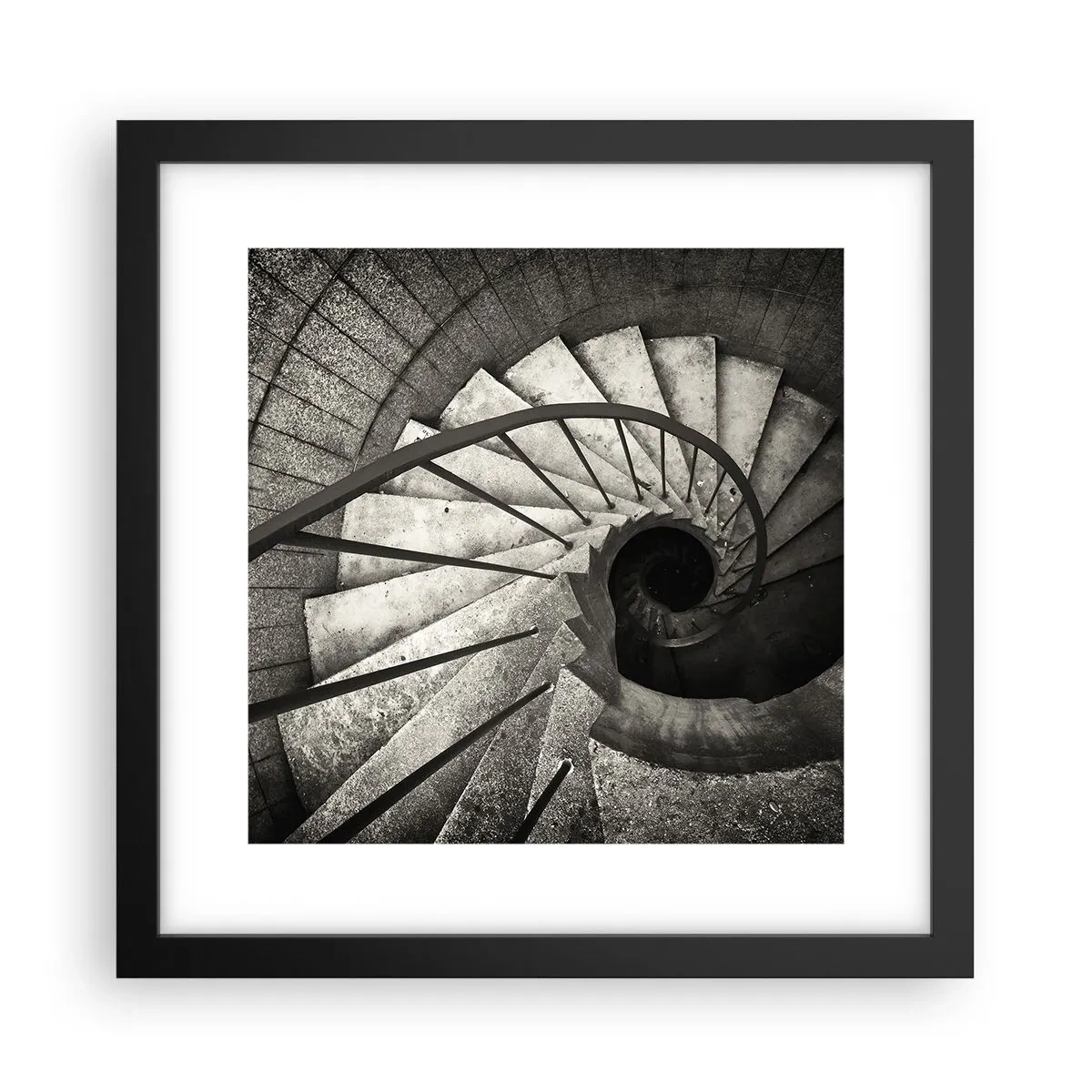 Poster in een zwarte lijst - De trap op, de trap af - 30x30 cm