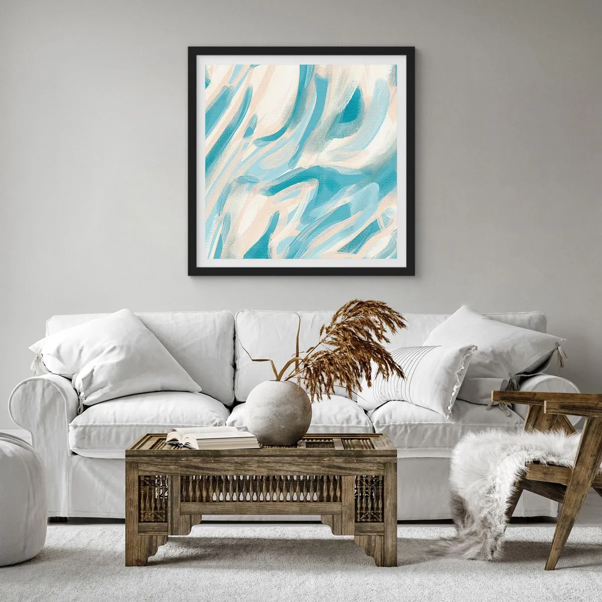 Poster in een zwarte lijst - Lente briesjes - 30x30 cm