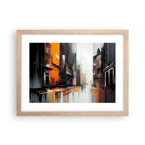 Een poster in een licht eiken lijst - Regenachtige dag - 40x30 cm