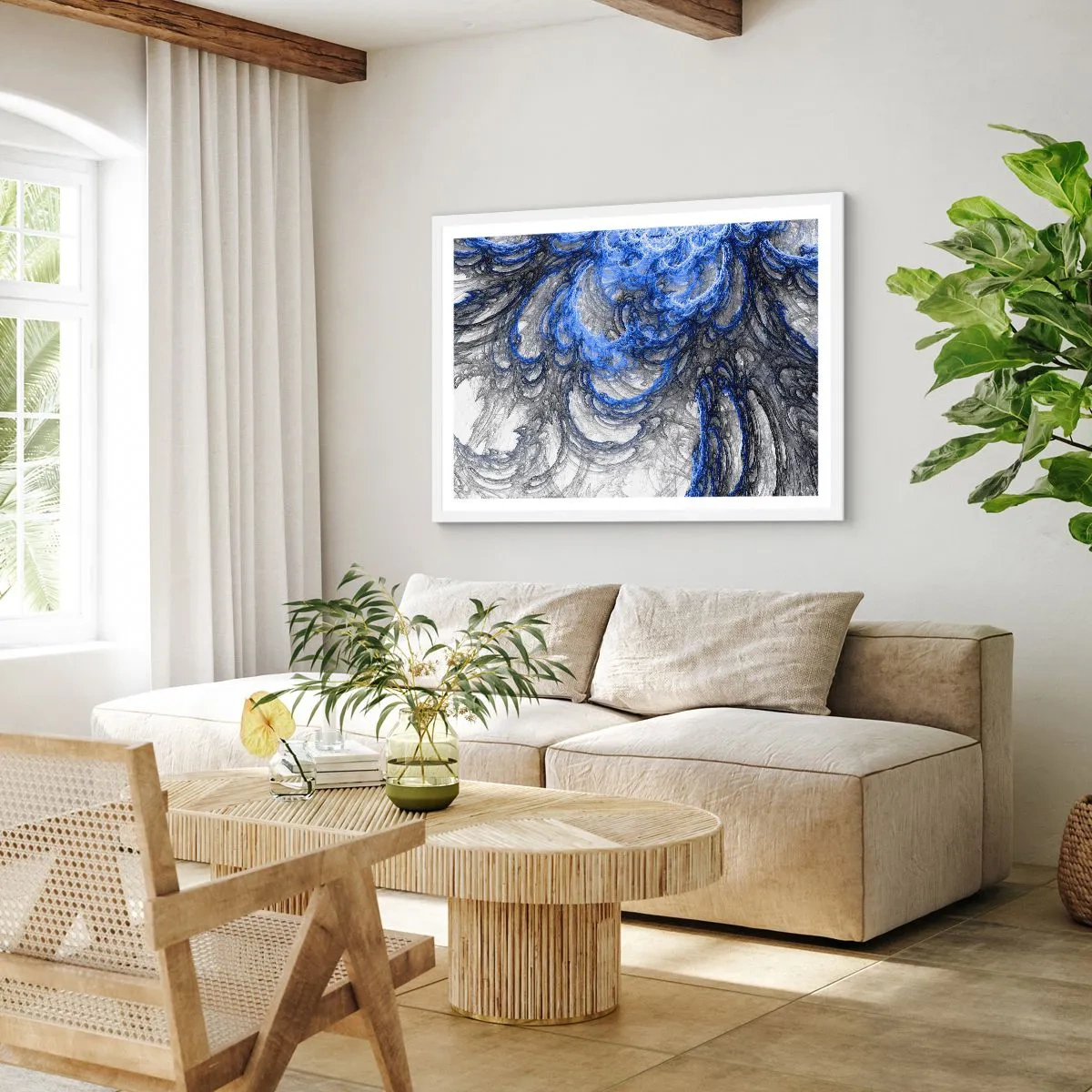 Poster in een witte lijst - De geboorte van een golf - 40x30 cm