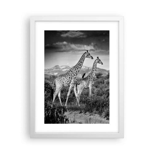 Poster in een witte lijst - Hoge sferen in Afrika - 30x40 cm