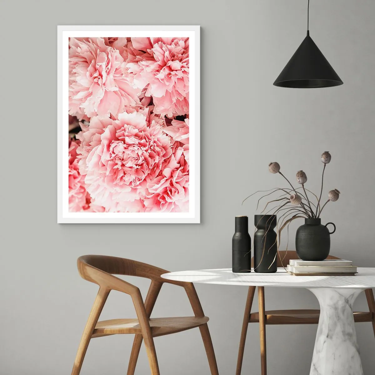 Poster in een witte lijst - Roze droom - 40x50 cm