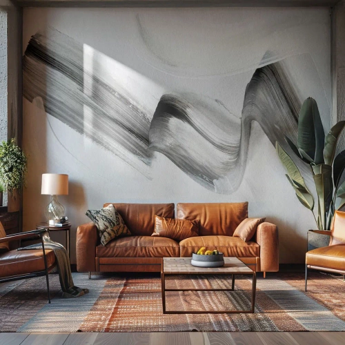 Fotobehang op maat Premium Sand - Terloops voor de lol - Minimalisme, Abstractie, Borstel