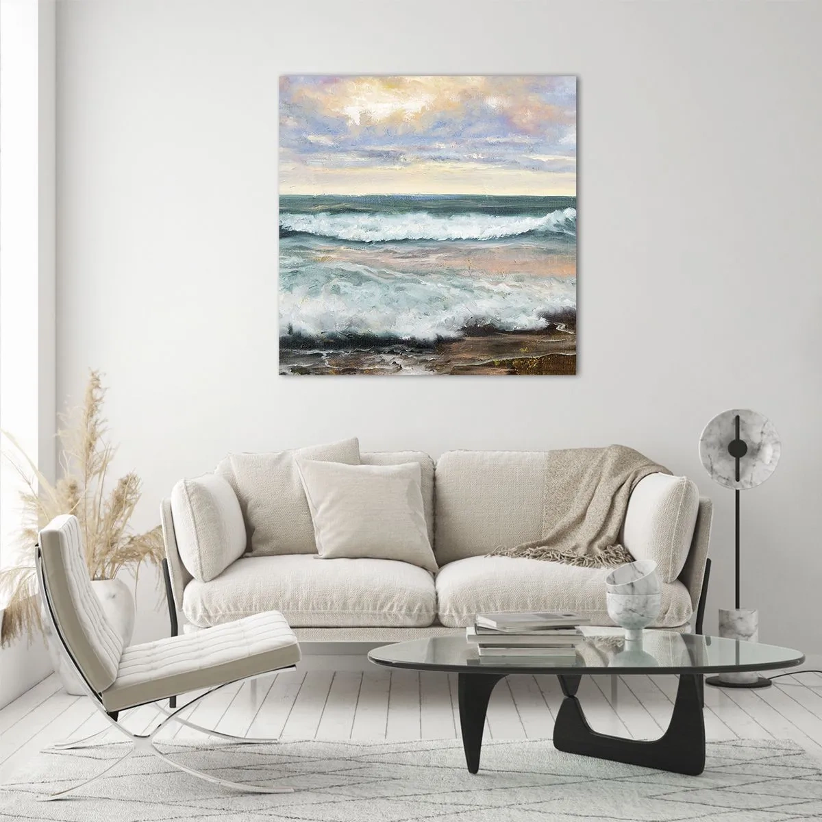 Schilderen op glas - Hier maak je je ziel glad - 70x70 cm