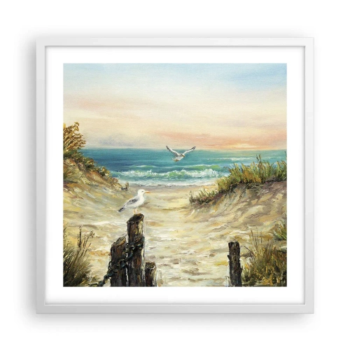 Poster in een witte lijst - Windstille afzondering - 50x50 cm