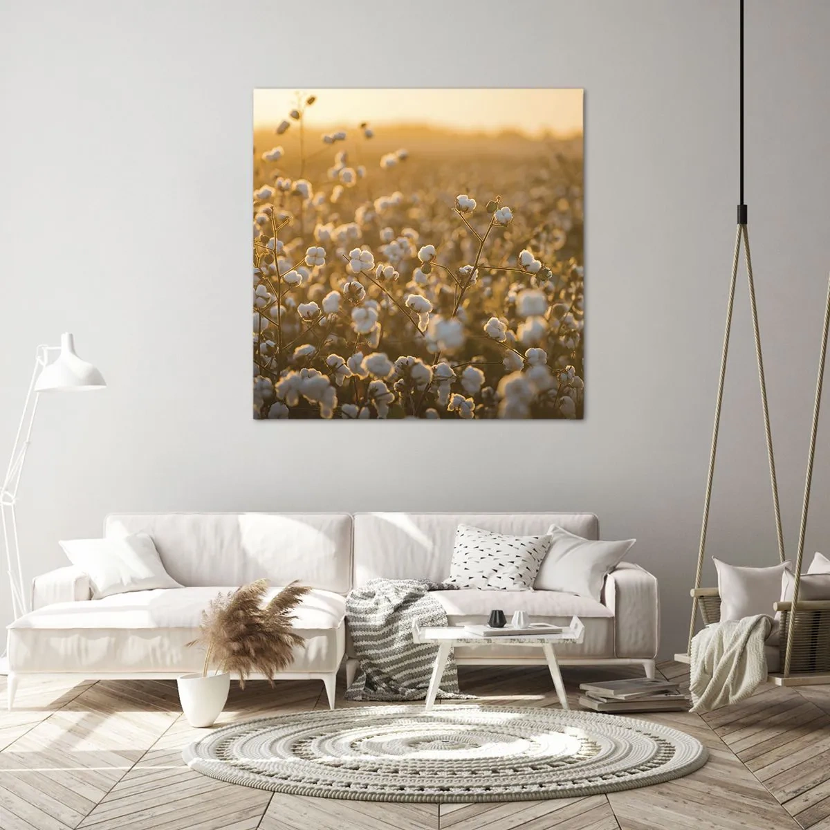 Schilderen op canvas - Pluizig veld - 30x30 cm