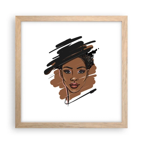 Een poster in een licht eiken lijst - Zoet als chocolade - 30x30 cm