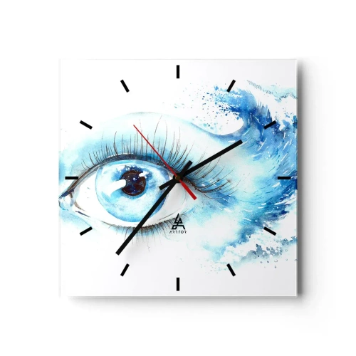 Wandklok - Klok - Dompel jezelf onder in het blauw van de blik - 40x40 cm