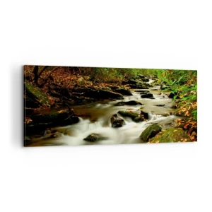 Schilderen op canvas - Zoals vloeibaar zilver - 100x40 cm