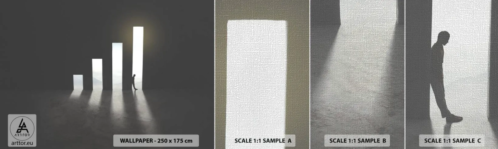 Fotobehang Monster Premium Canvas - Succes - impressie - Bedrijf, Architectuur, Man - 100x30 cm