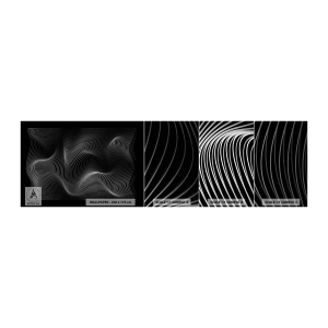 Fotobehang Monster Zelfklevend Deluxe Sticker - Dans van licht in de ruimte - 3D, Lijnen, Modern - 100x30 cm