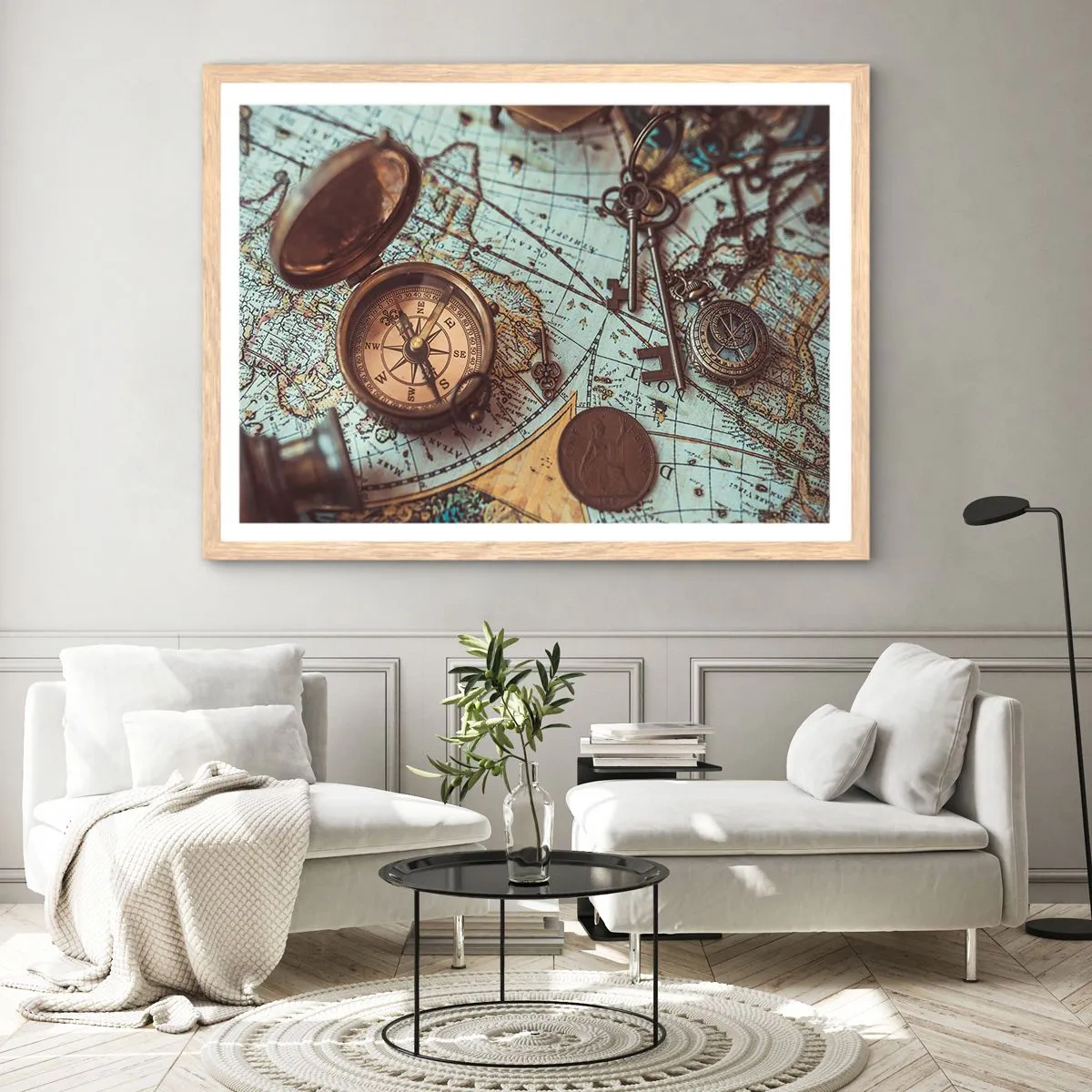 Een poster in een licht eiken lijst - Voor de avonturier - 70x50 cm