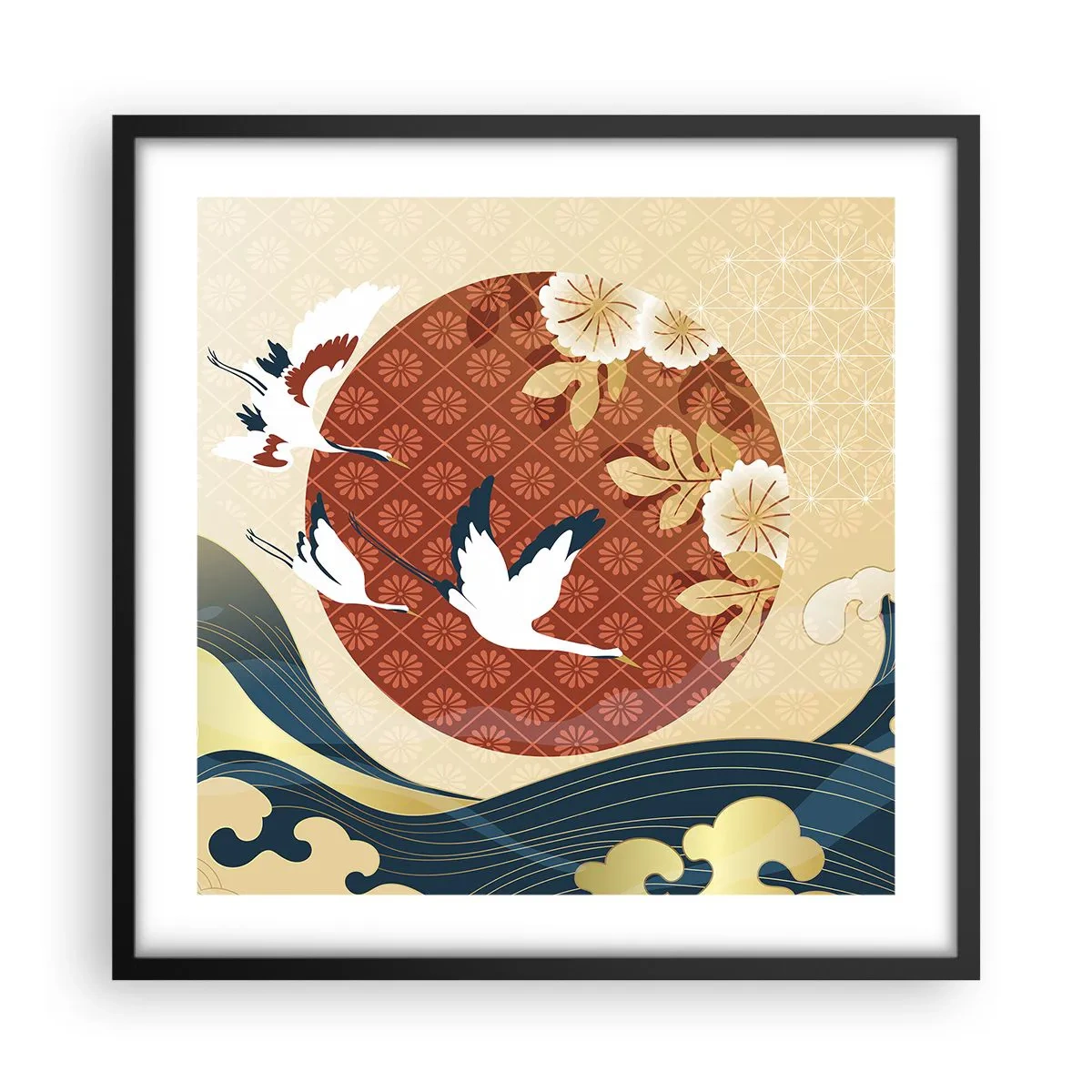 Poster in een zwarte lijst - Japans sprookje - 50x50 cm