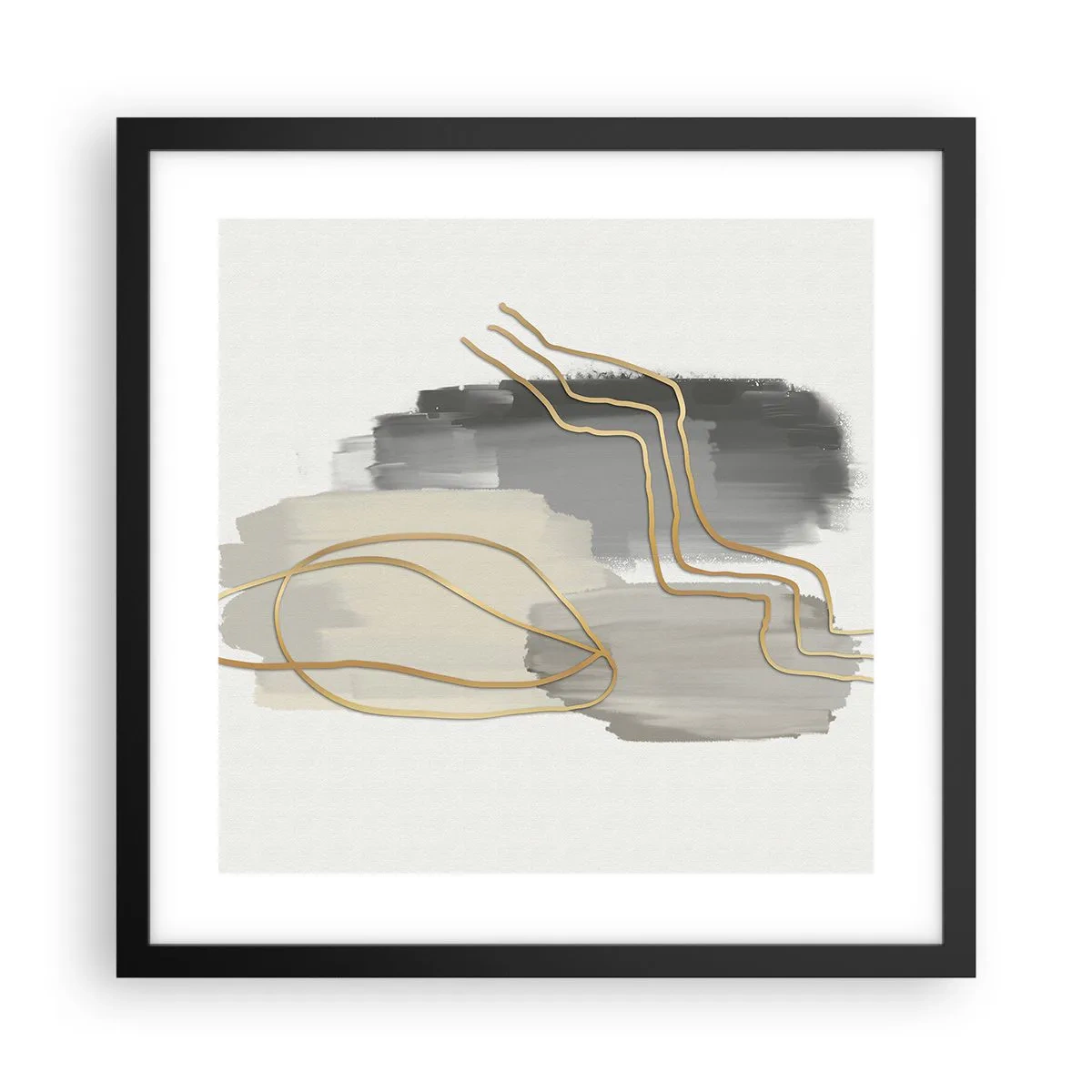 Poster in een zwarte lijst - Duur en beweging - 40x40 cm