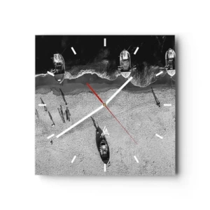 Wandklok - Klok - Nog steeds aan de oever… - 30x30 cm