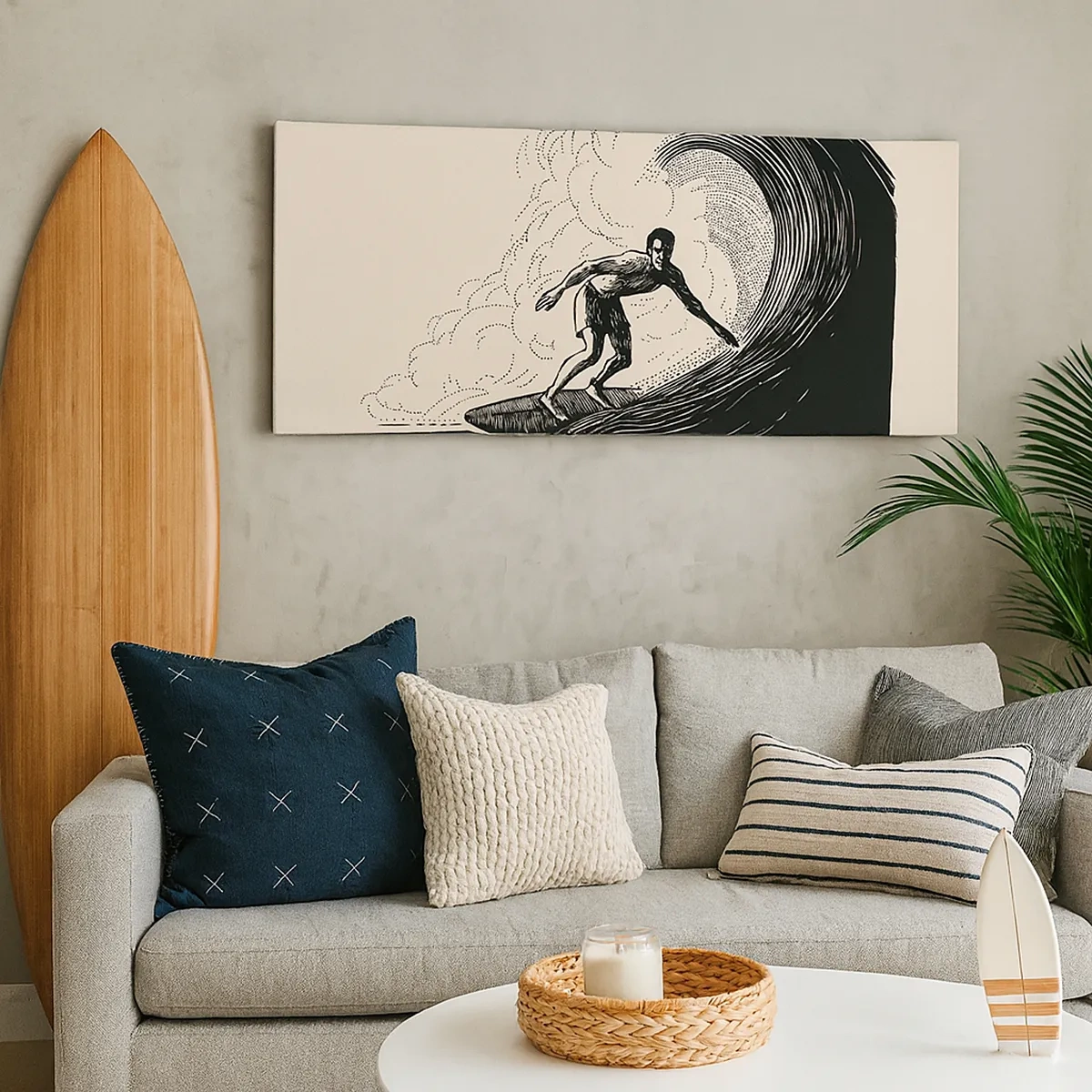 Schilderen op canvas - Koning van de golf - 30x30 cm