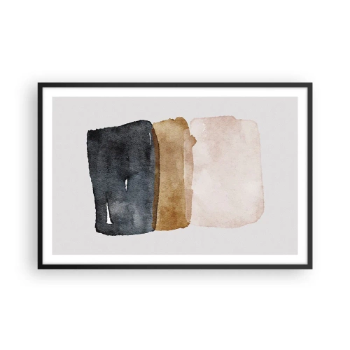 Poster in een zwarte lijst - De samenstelling van de kleuren van de aarde - 91x61 cm