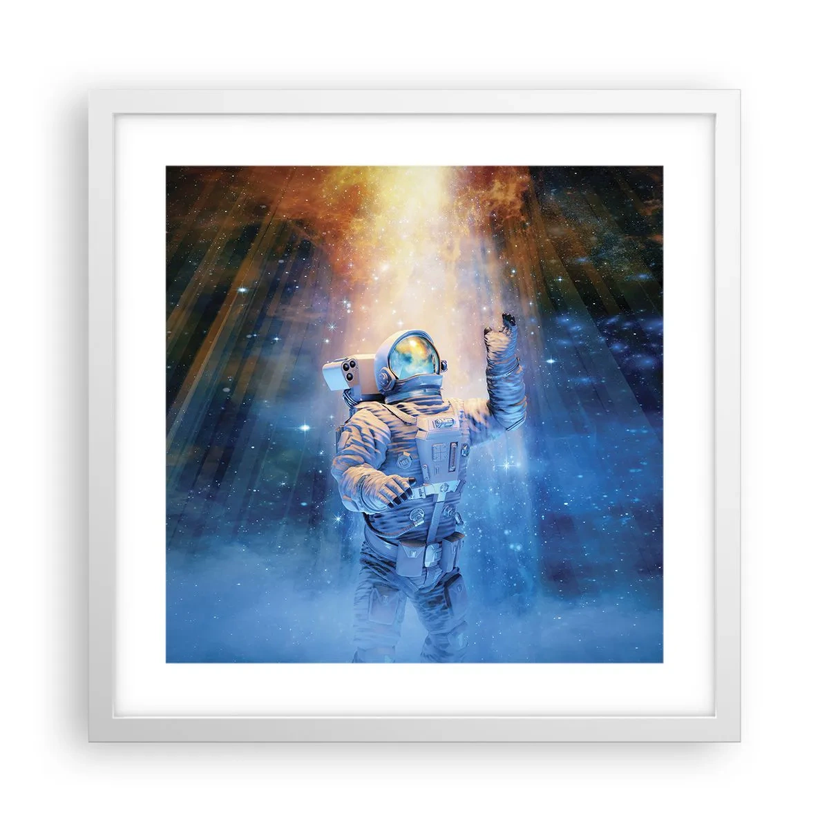 Poster in een witte lijst - Eindelijk aan het einde - 40x40 cm