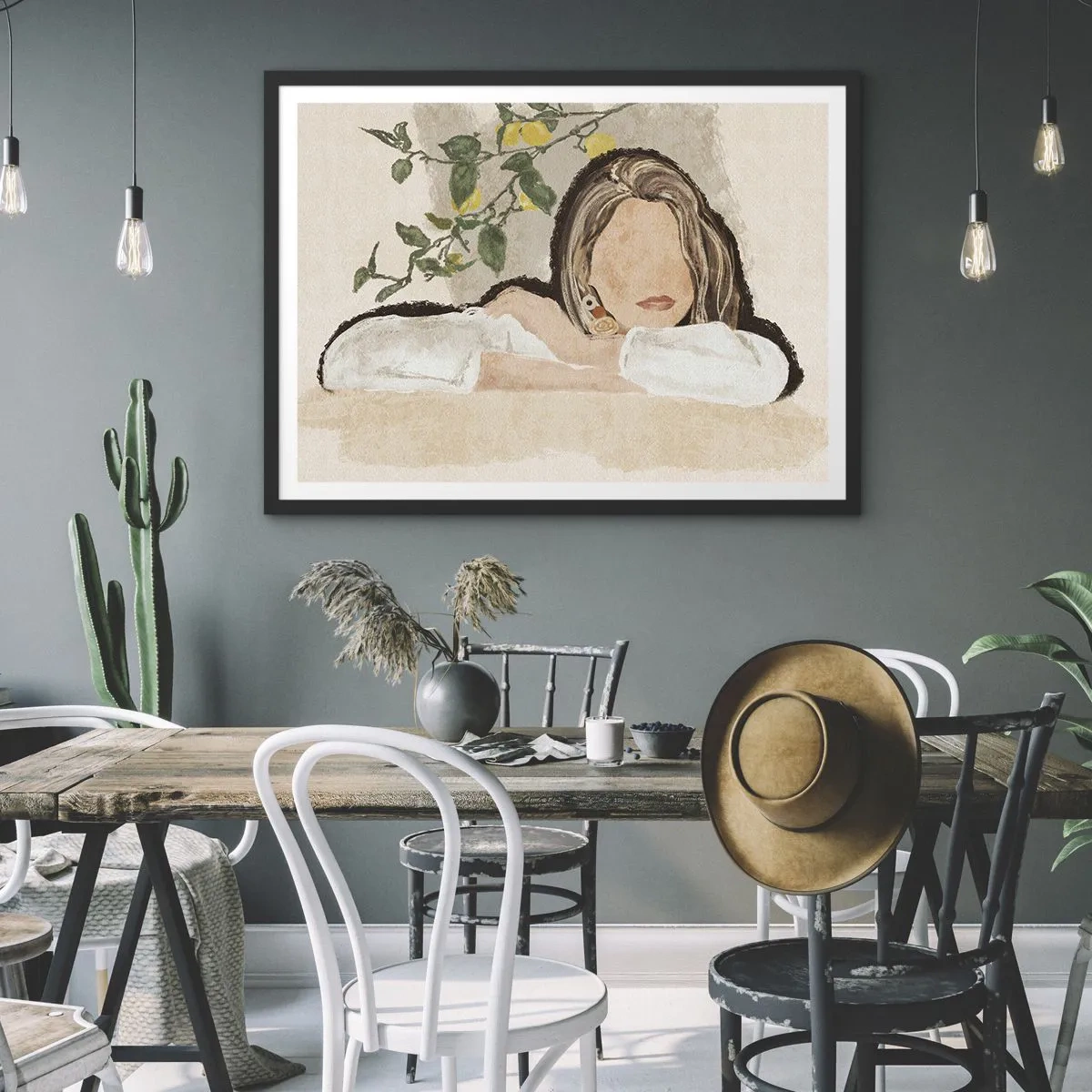 Poster in een zwarte lijst - Zuidelijke schoonheid - 100x70 cm