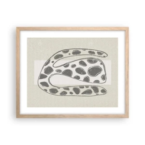 Een poster in een licht eiken lijst - Een vreemd wezen - 50x40 cm