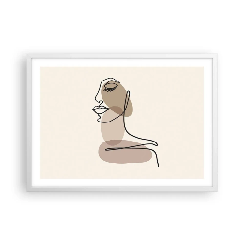 Poster in een witte lijst - Luisteren naar zichzelf - 70x50 cm