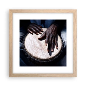 Een poster in een licht eiken lijst - Leef in je eigen ritme - 30x30 cm