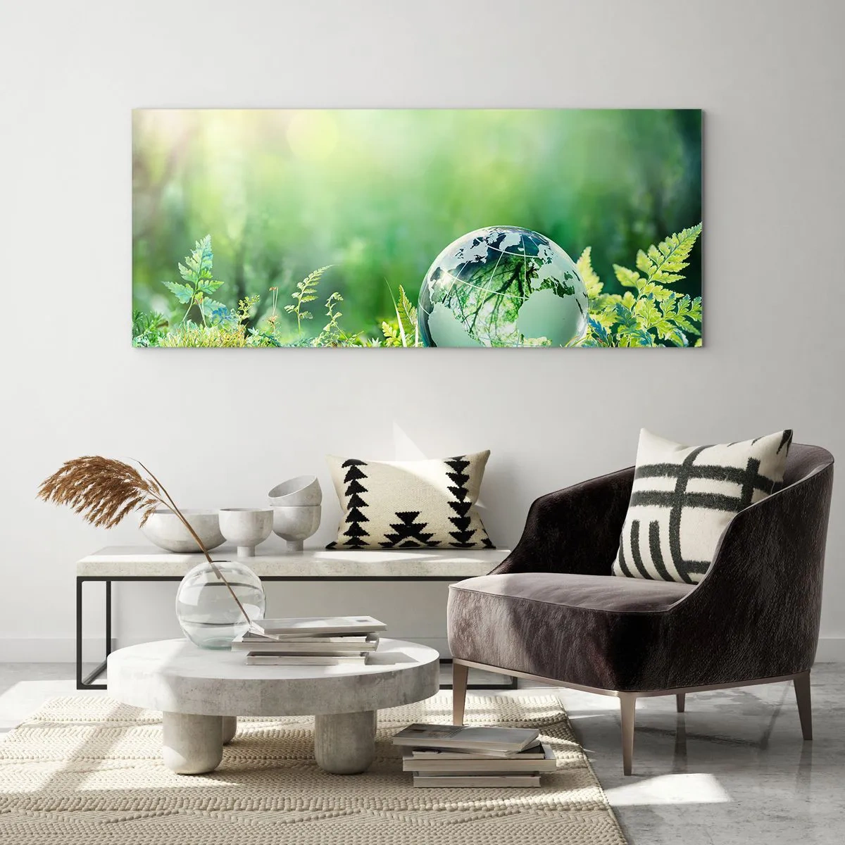 Schilderen op glas - De groene planeet - 140x50 cm