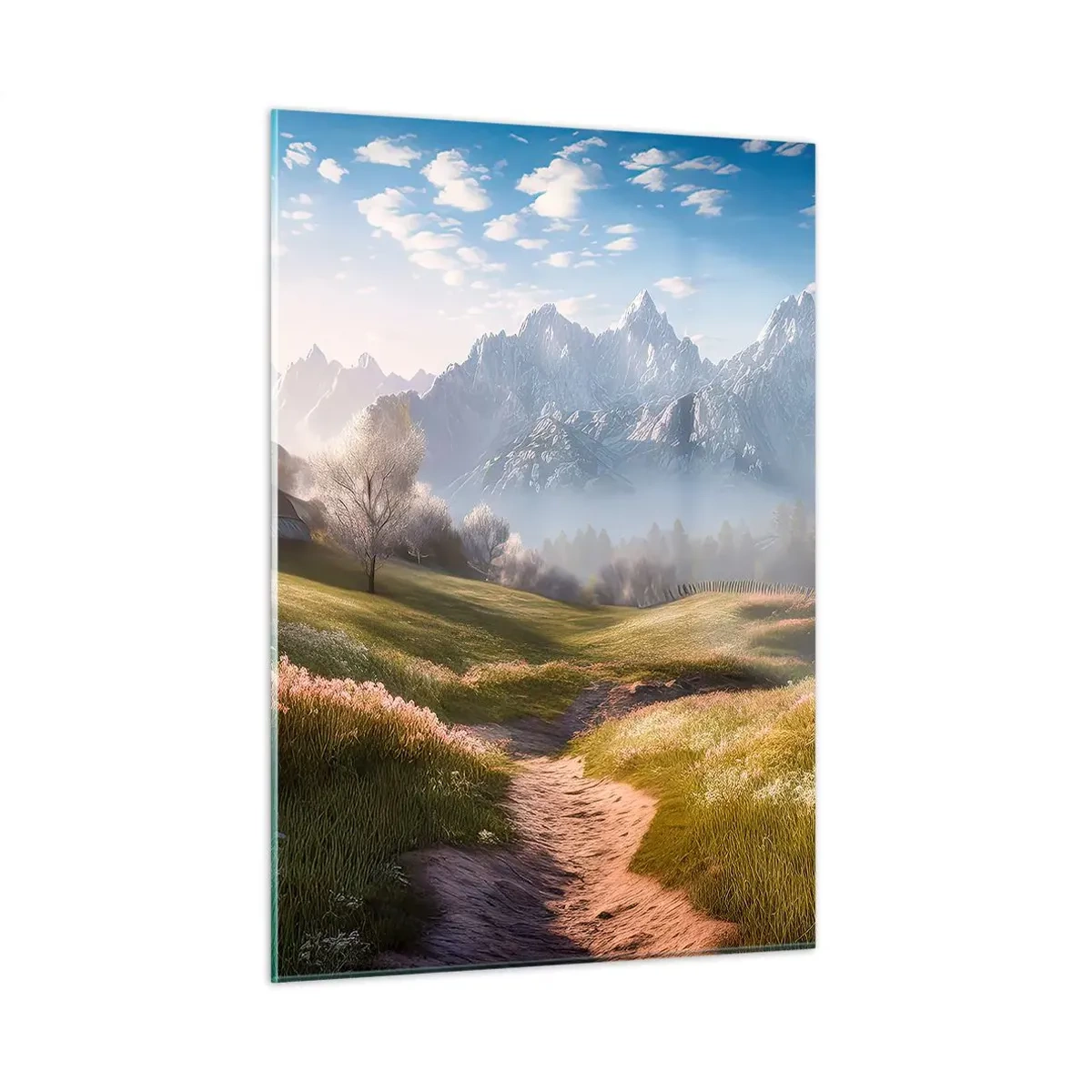 Schilderen op glas - Idyllische vallei - 50x70 cm