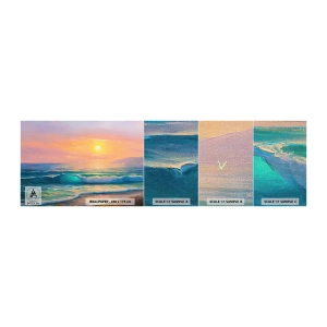 Fotobehang Monster Premium Canvas - Een turquoise lied van de golven - Abstractie, Landschap, Zee - 100x30 cm