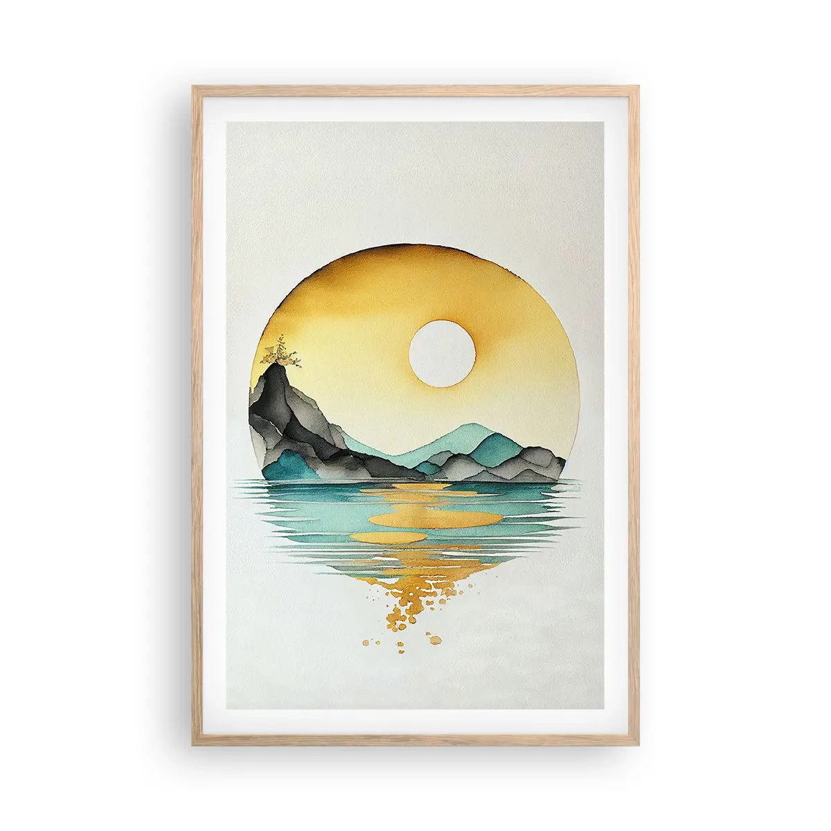 Een poster in een licht eiken lijst - In de cirkel van schoonheid - 61x91 cm