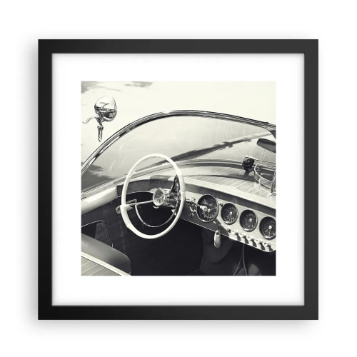 Poster in een zwarte lijst - Weer voor de rijken - 30x30 cm