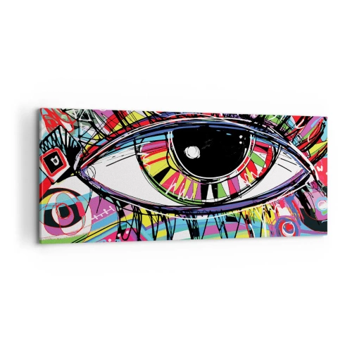 Schilderen op canvas - Kleurrijk oog - kleurrijke ziel - 100x40 cm