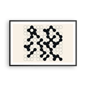 Poster in een zwarte lijst - Chinees spel – variatie - 91x61 cm