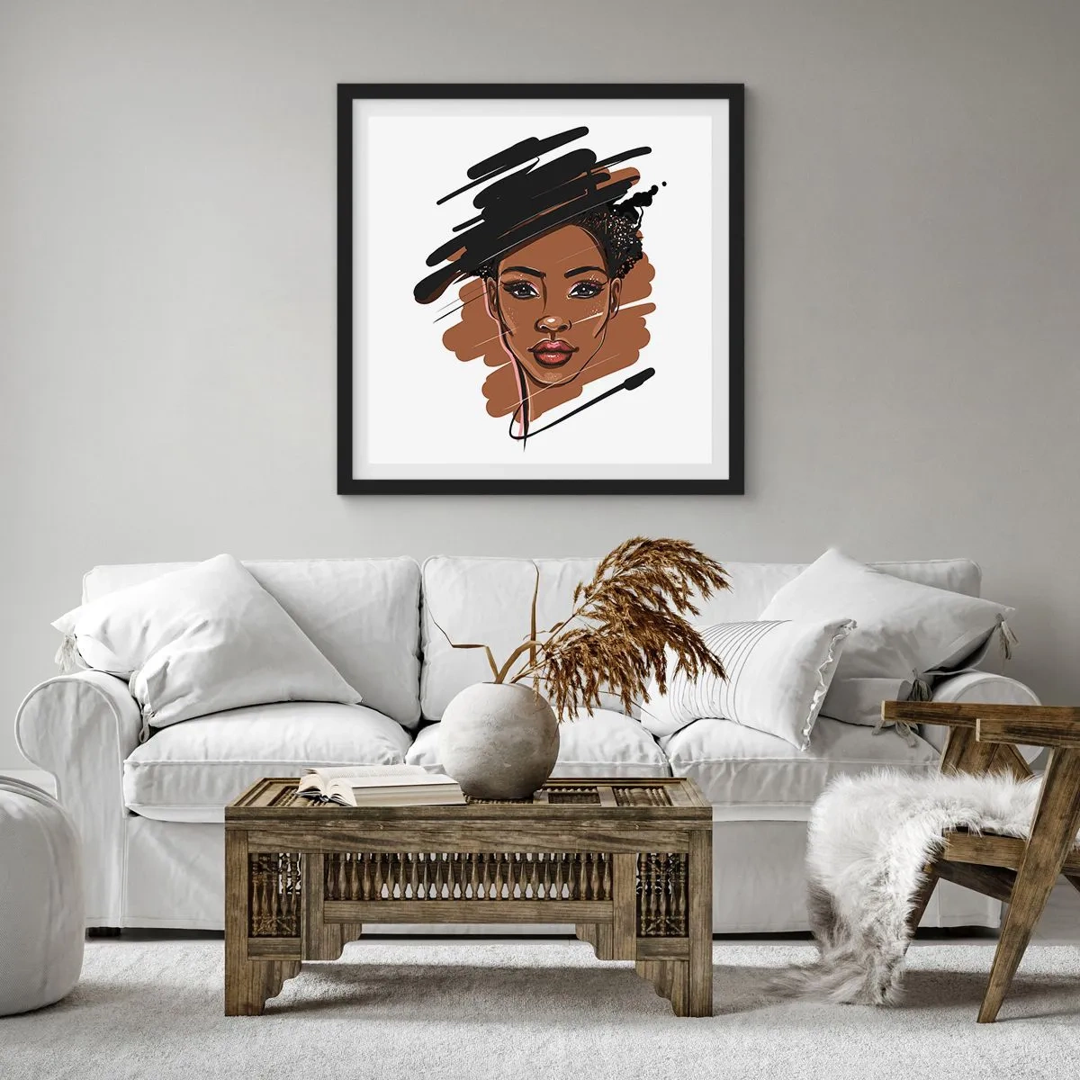 Poster in een zwarte lijst - Zoet als chocolade - 60x60 cm