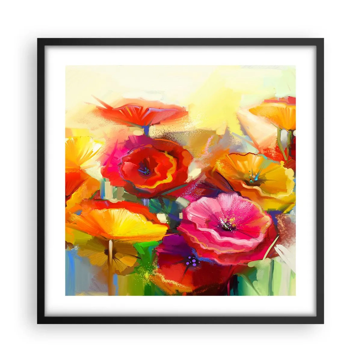 Poster in een zwarte lijst - Niet alleen rood - 50x50 cm