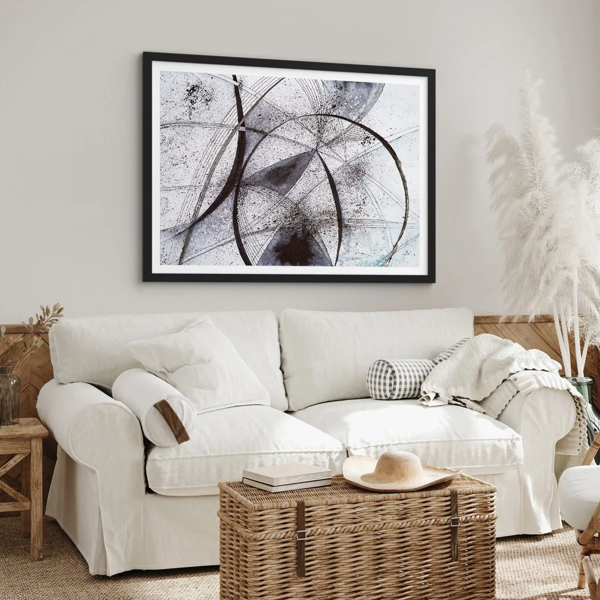 Poster in een zwarte lijst - Futuristische fantasie - 100x70 cm