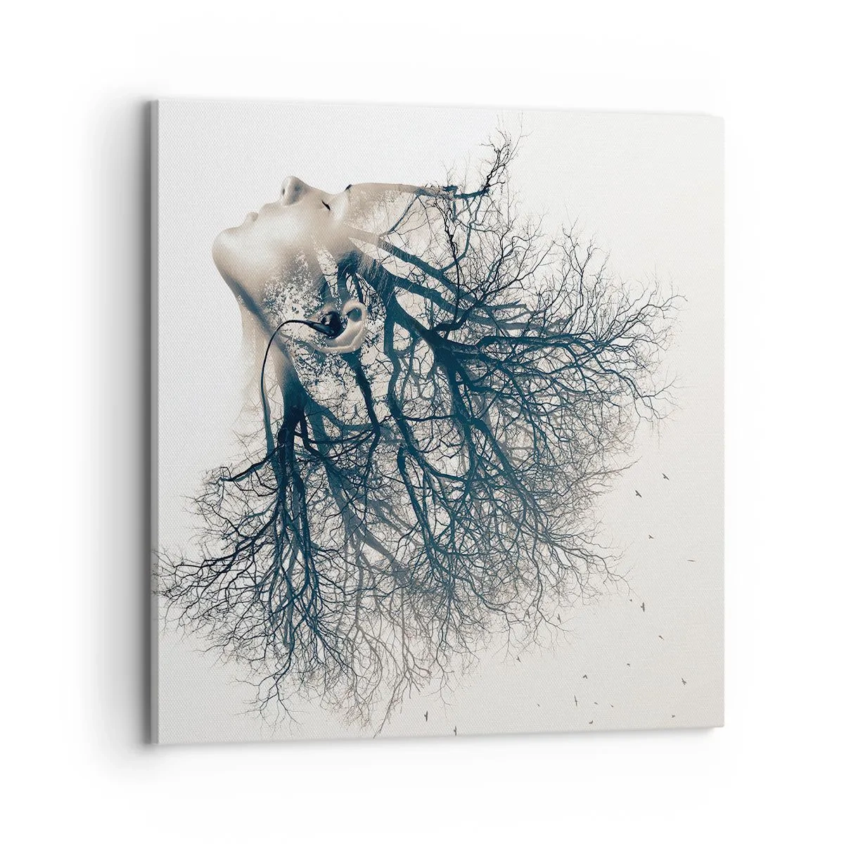 Schilderen op canvas - Luisteren naar het gefluister van bomen - 70x70 cm