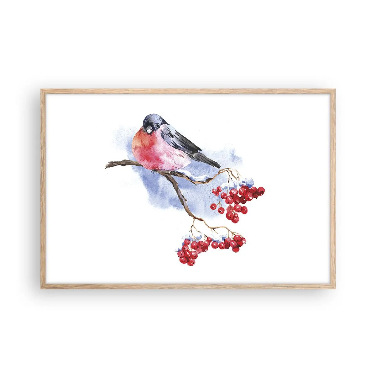 Een poster in een licht eiken lijst - Winter in kleur - 91x61 cm