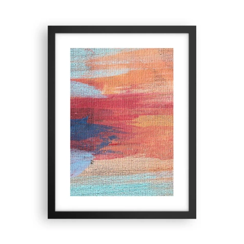 Poster in een zwarte lijst - Ren door de regenboog - 30x40 cm