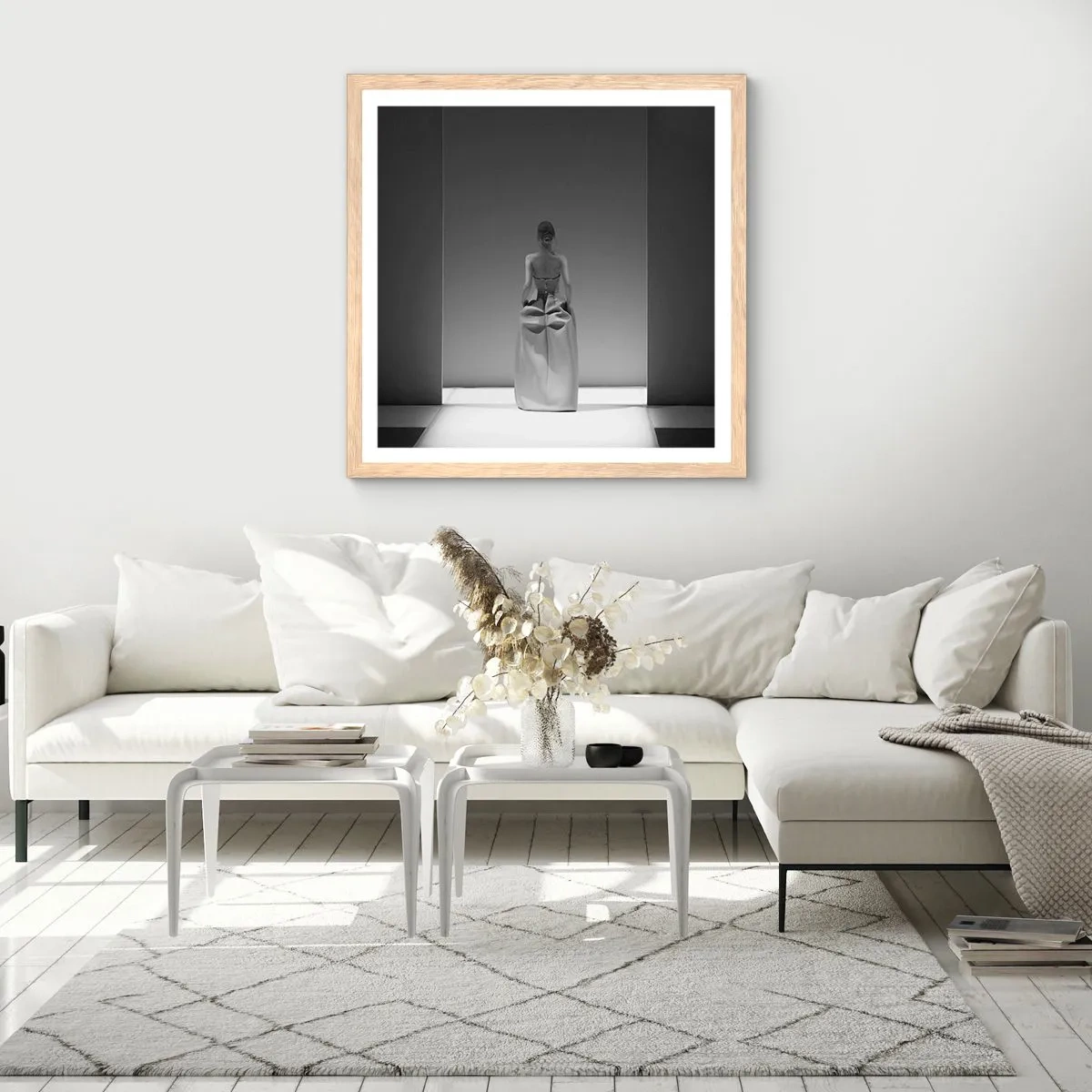 Een poster in een licht eiken lijst - Verfijnde eenvoud - 30x30 cm