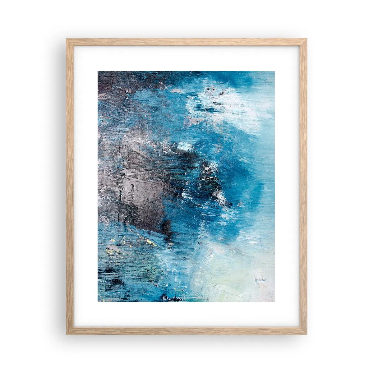 Een poster in een licht eiken lijst - Rhapsody in Blauw - 40x50 cm