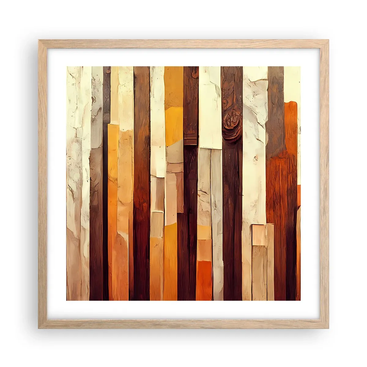 Een poster in een licht eiken lijst - Anthem van de bosbomen - 50x50 cm