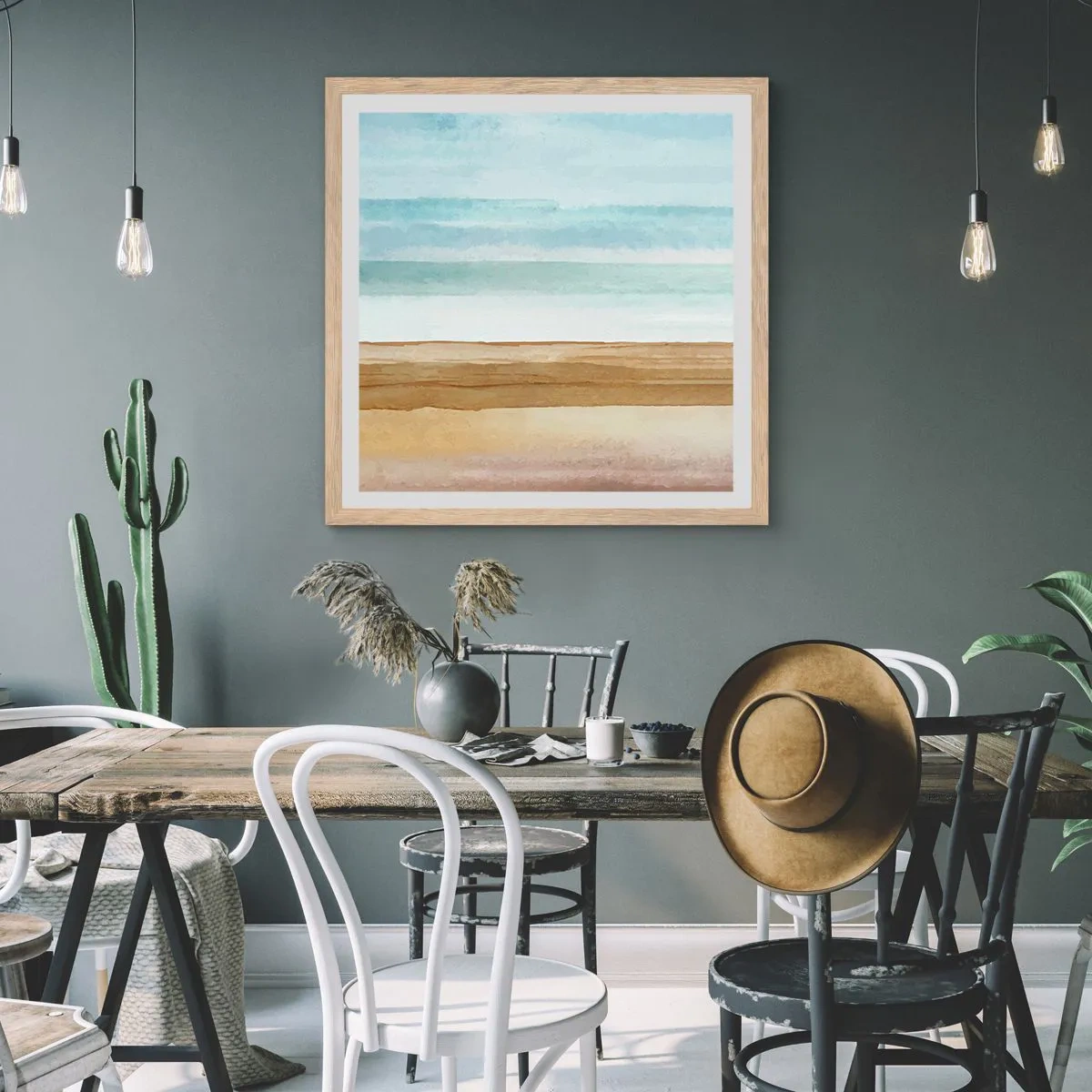 Een poster in een licht eiken lijst - Troost - 40x40 cm