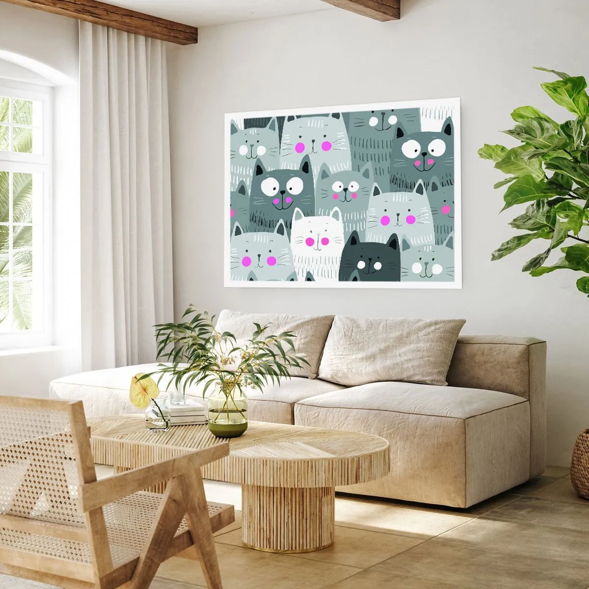 Poster - De wereld van de kat - 100x70 cm