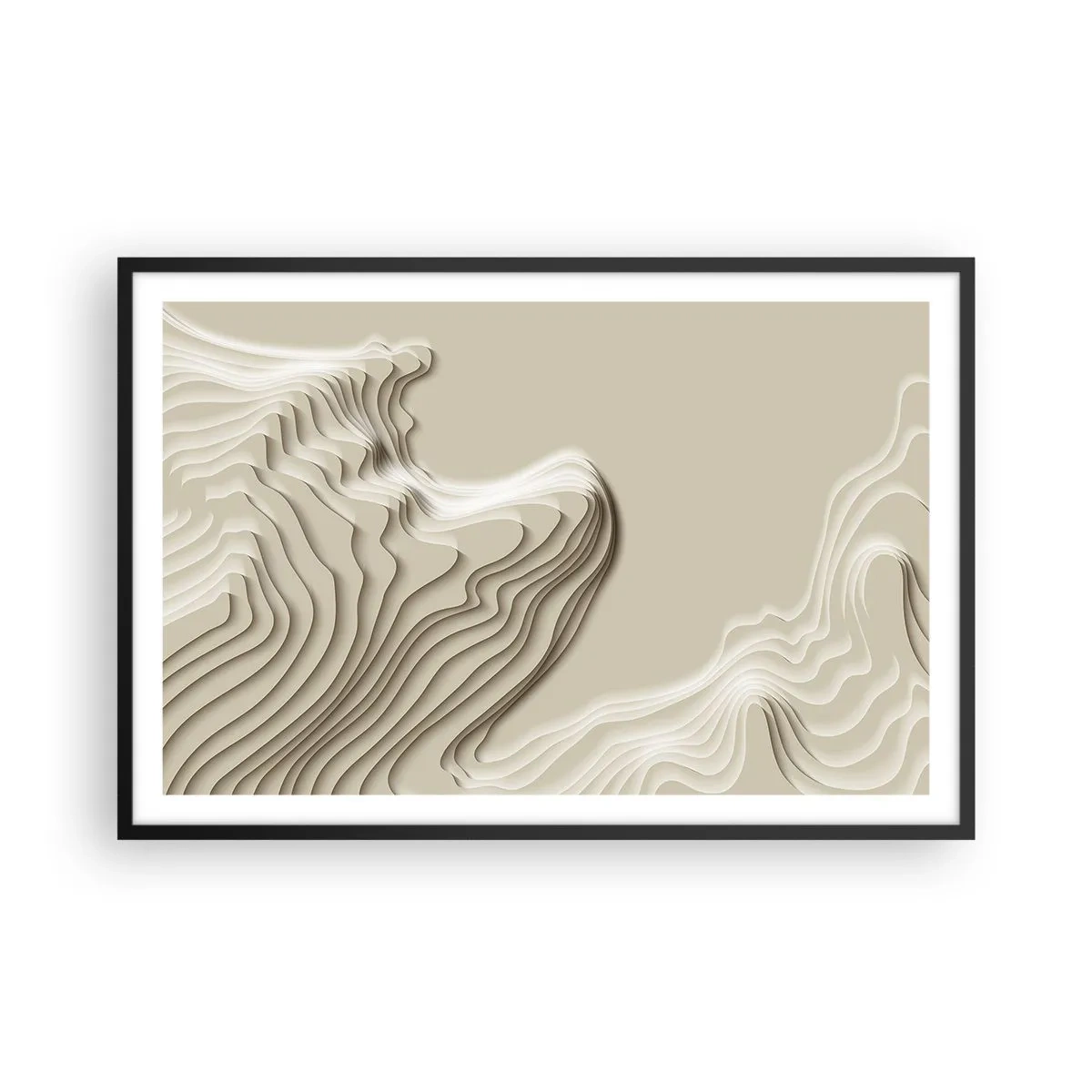 Poster in een zwarte lijst - Kunst topografie - 91x61 cm
