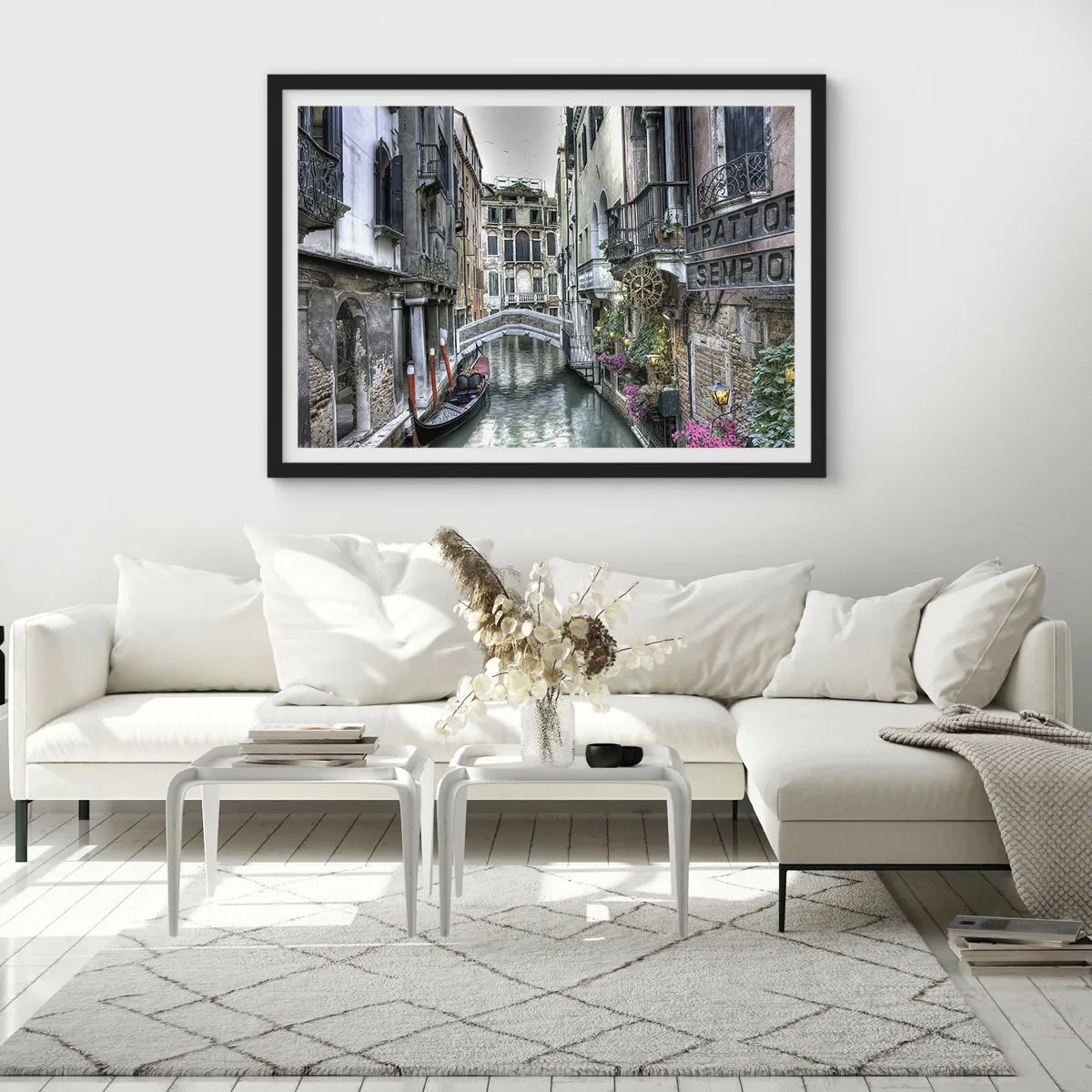 Poster in een zwarte lijst - Eeuwenlang in stille reflectie - 70x50 cm