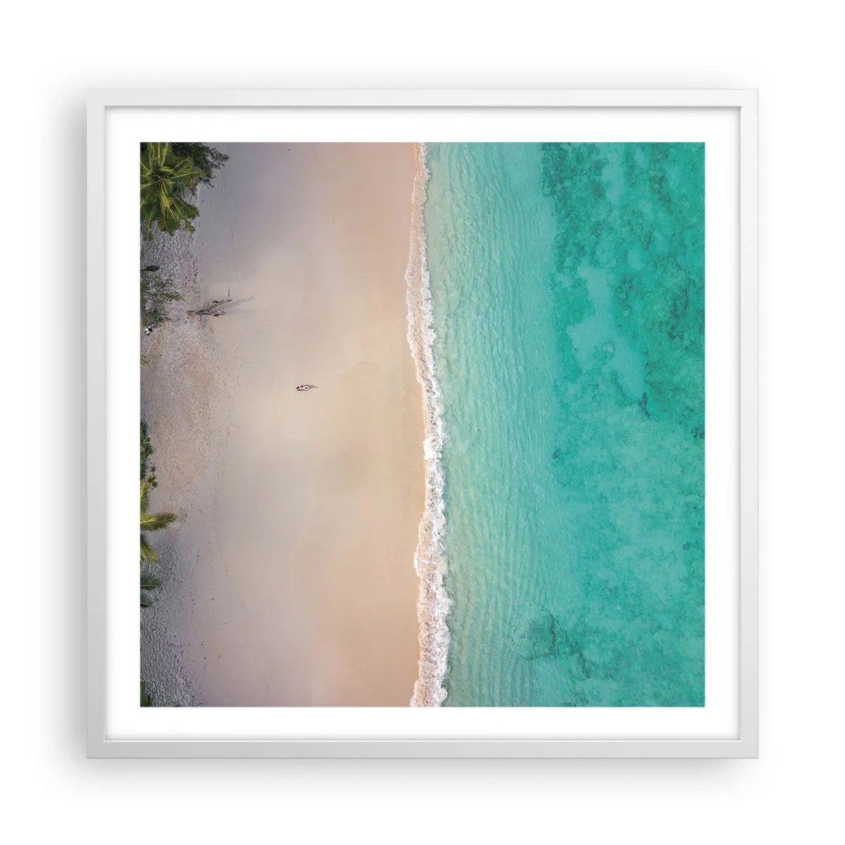 Poster in een witte lijst - Paradijsstrand - 60x60 cm