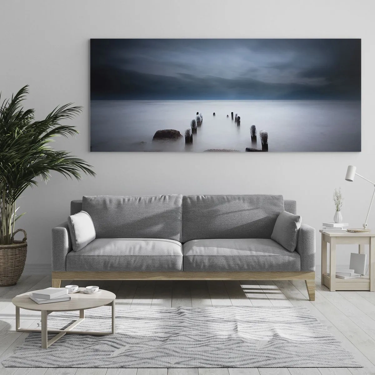 Schilderen op glas - Peinzend meer - 100x40 cm