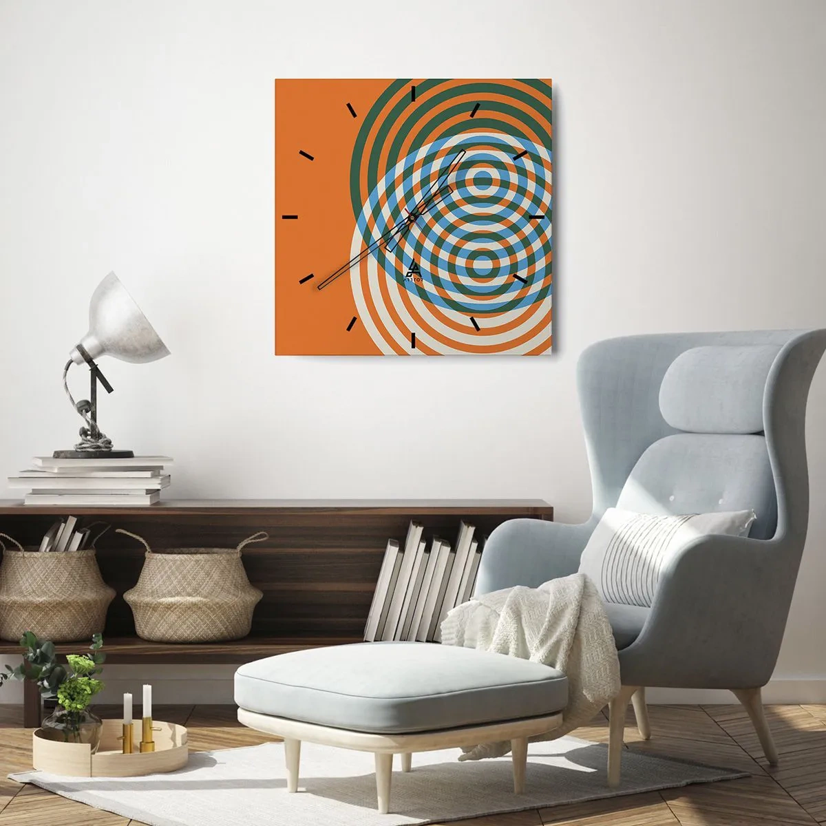 Wandklok - Klok - Abstracte circulaire variatie - 40x40 cm